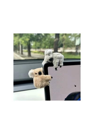 Gri Ve Kahverengi Sevimli Koala Araç Süs Saç Tokası Araba Kadın Laptop Aksesuar Sevimli Hayvan