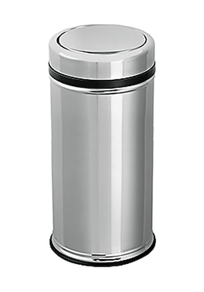 Omnisoft FLS FT496 Pratik Kapaklı Paslanmaz Çöp Kovası 11 Lt Krom