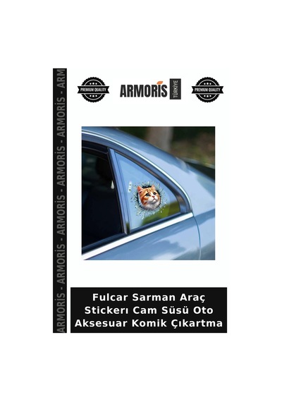 Fulcar Sarman Araç Stickerı Cam Süsü Oto Aksesuar Komik Çıkartma