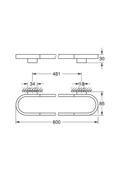 Grohe Selection Havluluk, 60 Cm, Fırçalı Bakır - 41056dl0 Metalik