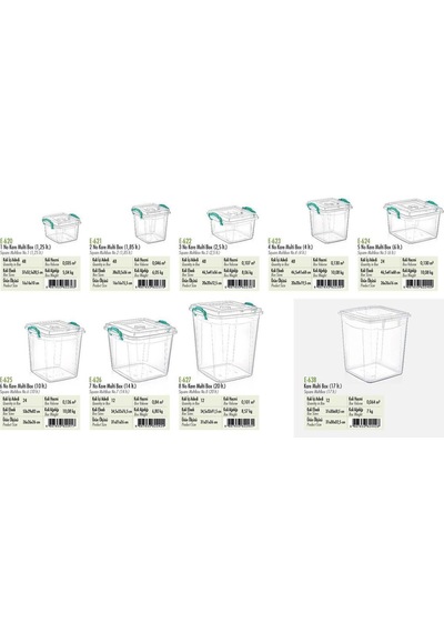Şeffaf Kilitli Mutfak Eşya Gıda Saklama Düzenleme Kabı Kutusu - Kare - 2.5 Litre Plastik Turuncu Um Diğer