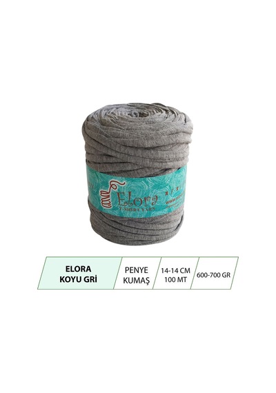 Elora Koyu Gri Penye Kumaş Örgü Ipi
