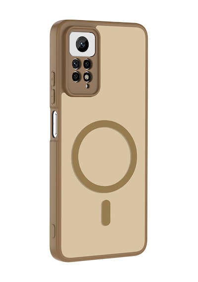 Maks Technology Redmi Note 12 Pro 4g Kılıf M-safe Şarj Özellikli Mkst Babet Kapak - Kahverengi