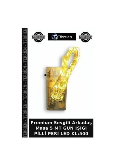 Premium Sevgili Arkadaş Masa 5 Mt Gün Işığı Pilli Peri Led Kl:500