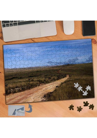 Arazi Ortasında Kumlu Yol 240 Parça Puzzle Yapboz Tablo-570