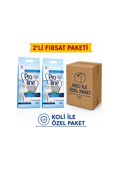 Proline Bentonit Kedi Kumu Sabun Kokulu 10lt 2 Özel Koli Paket