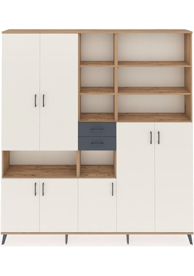 Arges Dolap 17 Raflı 2 Çekmeceli 7 Kapaklı 220x30x243 Çam-aytaşı/antrasit Aytası/antrasıt Arges Dolap 17 Raflı 2 Çekmeceli 7 Kapaklı 220x30x243 Çam-aytaşı/antrasit Aytası/antrasıt