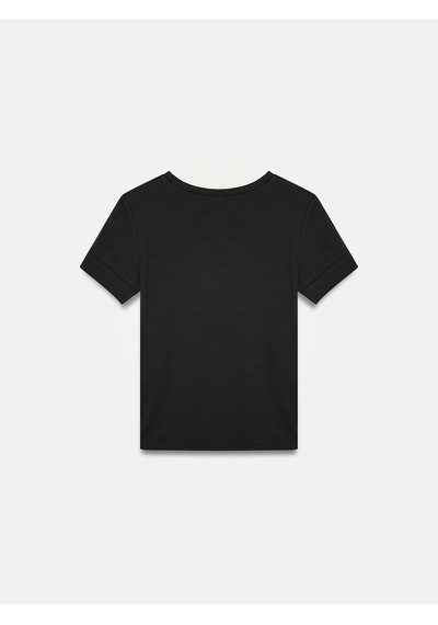 Dilvin 32637 Bisiklet Yaka T-shirt-siyah
