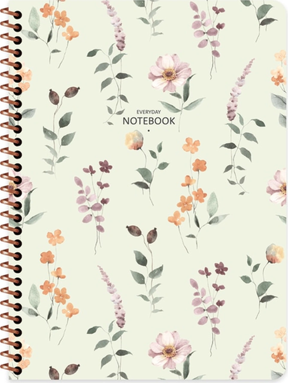 Not Defteri Karton Kapak Spiralli Çiçek 16,5x22,5cm 80 Yaprak Çizgili 385341-99 Karışı Karışık