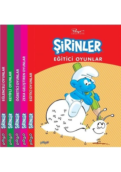 Şirinler Oyun Kitapları Seti-5 Kitap Takım- Pogo