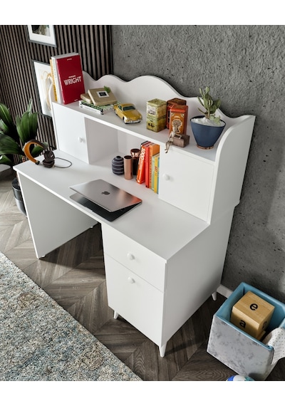 Kznhome Akasya Çalışma Masası, Bilgisayar Masası - Tamamı 1. Kalite Mdf (549196946) Beyaz
