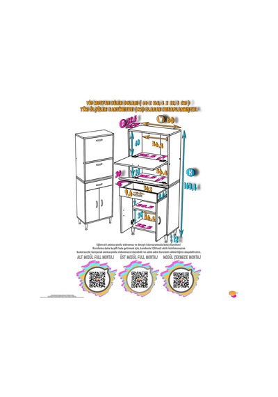 Eliusta Solaira 60 Cm Genişlik Kapaklı Mutfak Dolabı 4 Kapaklı, Çekmeceli Çok Amaçlı Mutfak/banyo Dolabı Beyaz Eliusta Solaira 60 Cm Genişlik Kapaklı Mutfak Dolabı 4 Kapaklı, Çekmeceli Çok Amaçlı Mutfak/banyo Dolabı Beyaz