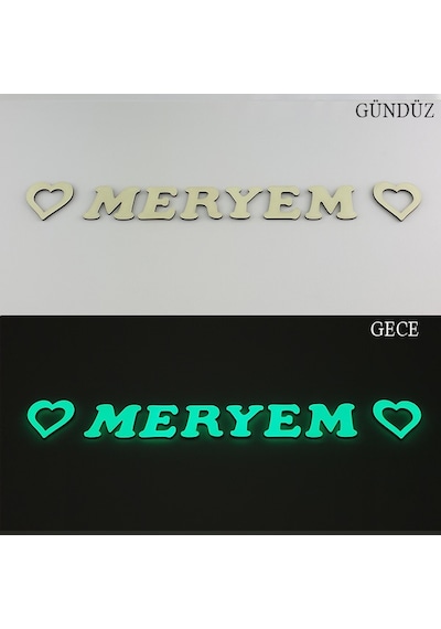 Fosforlu 6 Harf + 2 Yıldız Veya Kalp Fosforlu 6 Harf + 2 Yıldız Veya Kalp