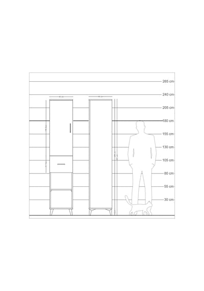 Hyperion Dolap 4 Raflı Tek Çekmeceli Tek Kapaklı 44x44x221 Çam-aytaşı Atlas Çam
