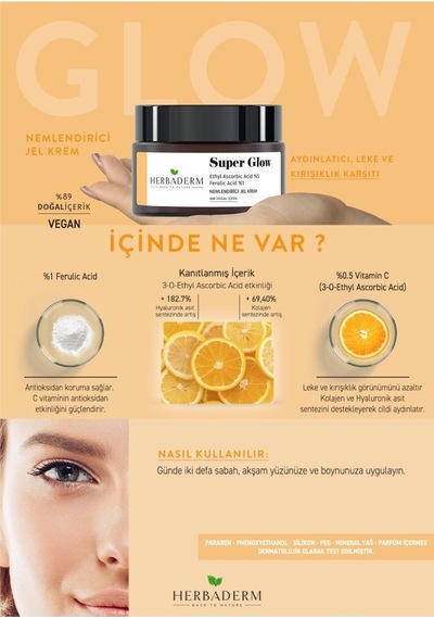 Herbaderm Super Glow Leke Oluşumuna Karşı Cilt Tonu Eşitleyici Nemlendirici Jel Krem 50 ML