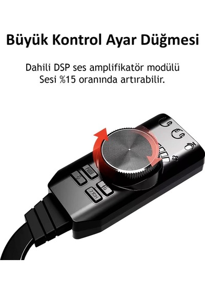 Midex Sg-135 Harici Usb Ses Kartı Gaming Pubg Lol Oyun 7.1 Ses Kartı