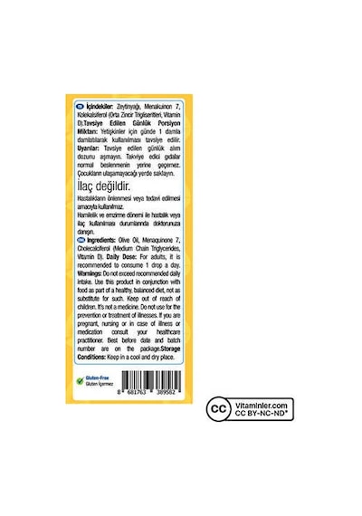 One Up D3 + K2 Vitamini 2 X 20 Ml Damla