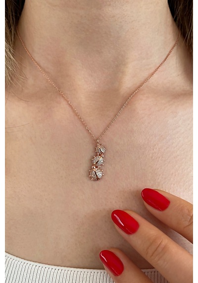 925 Ayar Gümüş Rose Uğur Böcekleri Kolye - 23177501 Rose Gold