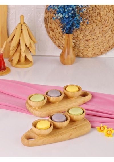 Bambum 8 Parça Bambu Sosluk Çerezlik Kahvaltı Ve Sunum Seti Bambu