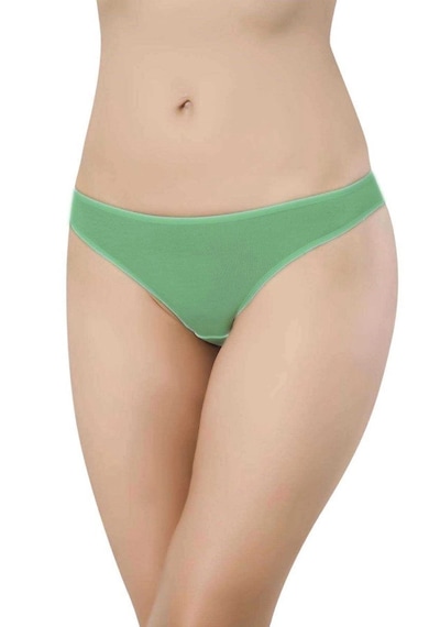 Hubrendy Tedarik 7 Adet Süper Eko Set Likralı Kadın Slip Külot Yeşil Çok Renkli