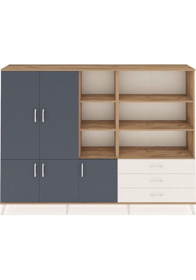 Arges Dolap 11 Raflı 3 Çekmeceli 5 Kapaklı 220x30x163 Çam-antrasit/aytaşı Antrasıt/aytası - Atlas Çam Arges Dolap 11 Raflı 3 Çekmeceli 5 Kapaklı 220x30x163 Çam-antrasit/aytaşı Antrasıt/aytası - Atlas Çam