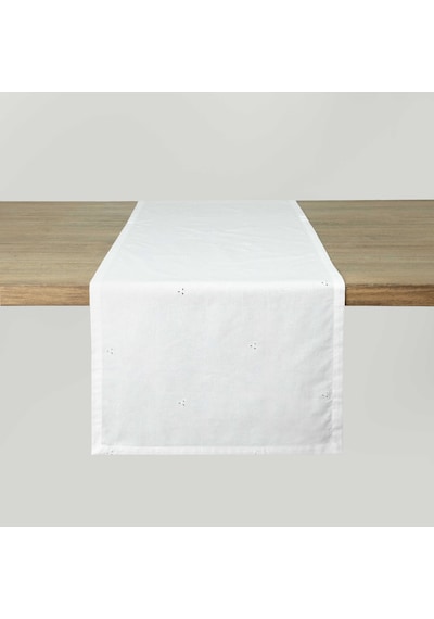 Linens Begonia 45x170 Cm Runner Optik Beyaz Beyaz