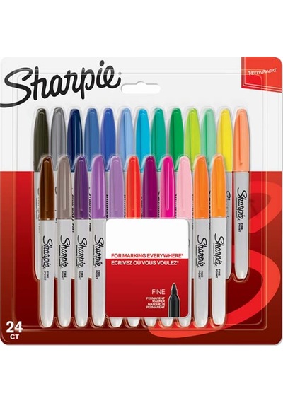Sharpie Markör Permanent Fine Karışık Renk 24 Lü 2065405 Çok Renkli