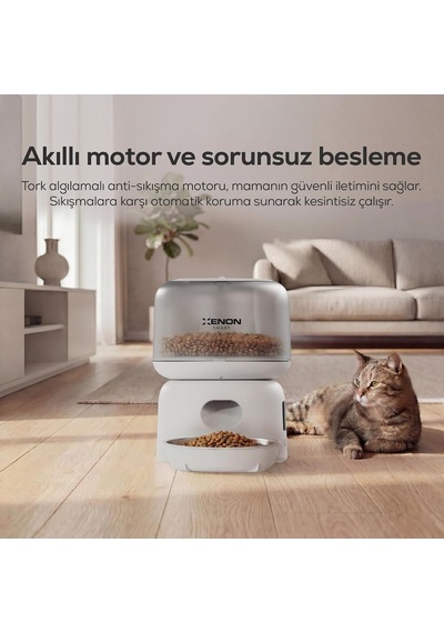 Tr Otomatik Kedi Mama Kabı 3l Mobil Kontrol Paslanmaz Çelik Kase Çift Güç Desteği X8613