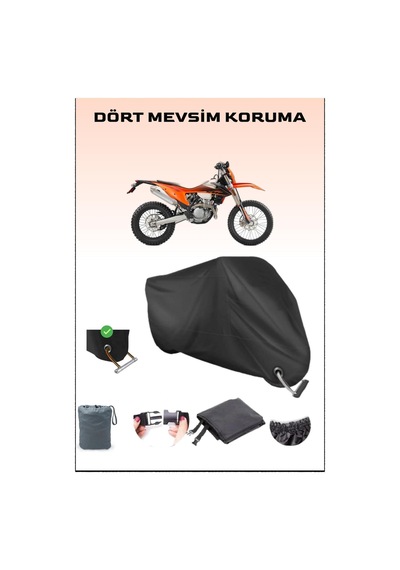 Siyah Ktm 350 Exc-f Için Kilit Uyumlu Motosiklet Branda, Güvenli, Su Geçirmez