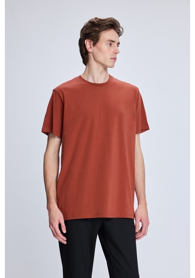 Hatemoğlu Bordo Regular Fit Bisiklet Yaka Pamuklu Triko Tişört 35102024c014 018 423595 Çok Renkli