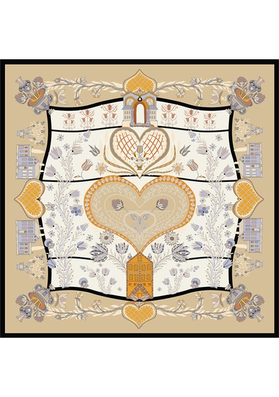 Deserto Fashion 2026 Avantgarde Serisi %100 İpek Saten Eşarp 90x90 Beyaz
