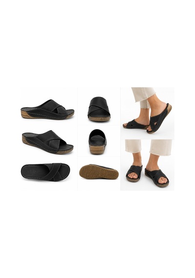 N Napa Shoe Np.312.siyah Deri Terlik