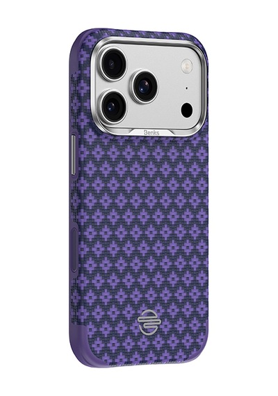 İphone 17 Pro Max Kılıf M-safe Uyumlu Benks Armorpro Armoredge X9 Serisi Kevlar Kapak Mor