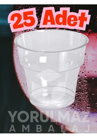 180 Cc Kristal Plastik Bardak 25 Li Şeffaf Sert Ve Dayanıklı Sunum Bardağı Diğer