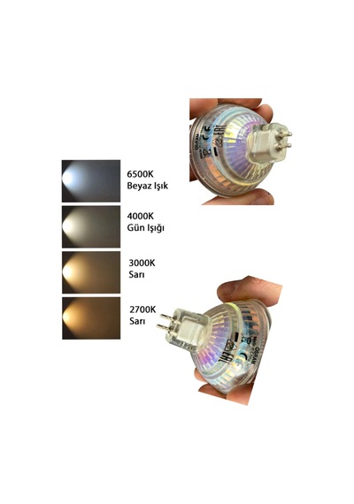 1 Adet Ledvance 12volt 6,5w 50w Sarı 2700k Gu5.3 Duylu İğne Bacak Led Spot Ampul