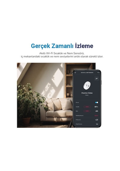 Hybrone Akıllı Wi-fi Sıcaklık Ve Nem Sensörü