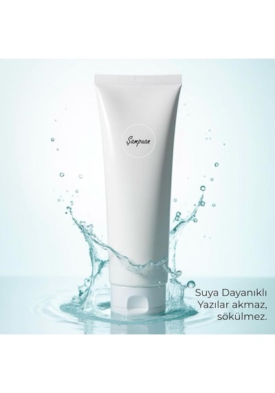 54 Parça Şeffaf Seyahat Şişe Etiketi Seti - 3x3 Cm Su Geçirmez Kozmetik Ve Banyo Etiketleri - D Tek Renk