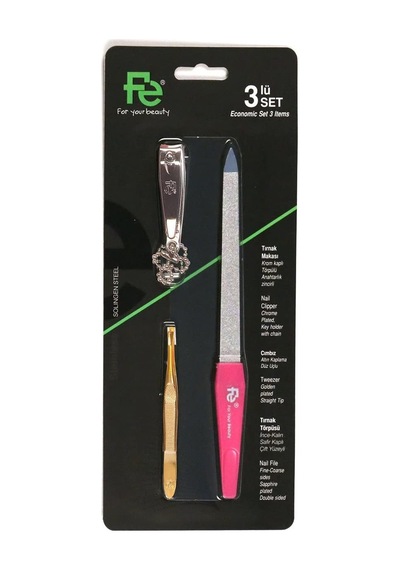Fe-3 Lü Bakım Seti Törpü + Cımbız + Tırnak Makası