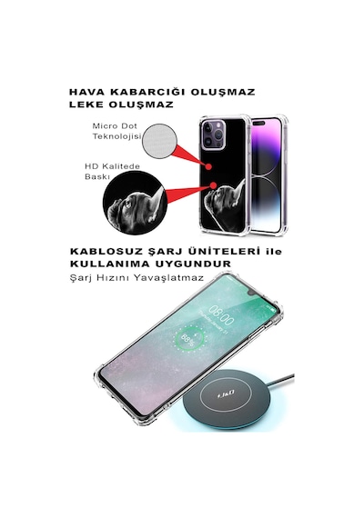 Samsung Galaxy A20 Uyumlu Köpek 1 Baskılı Şeffaf Köşe Korumalı Antişok Kılıf