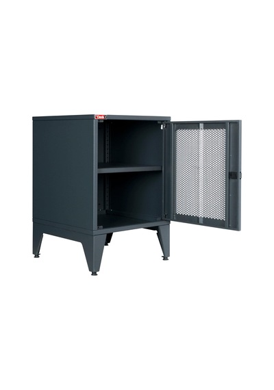 Lande - Ziglat 655 - Metal Dolap - Perfore Metal Kapılı - Antrasit Gri. Gri - Kırmızı