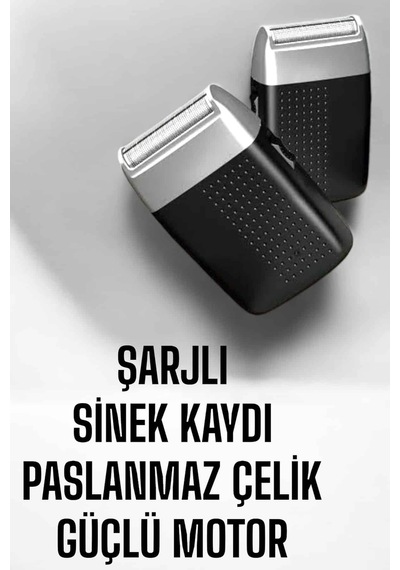 Mey İthalat Tıraş Makinesi Sinek Kaydı Paslanmaz Çelik Taşınabilir Şarjlı