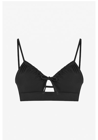 Penti Siyah Front Opening Bikini Üstü