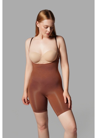 Fit Women Göğüs Altı Tam Boy Korse 9056 -kahverengi