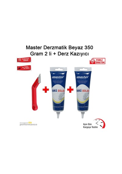 Master Derzmatik Beyaz 350 G 2 Li + Derz Kazıyıcı 3 Lü  Set
