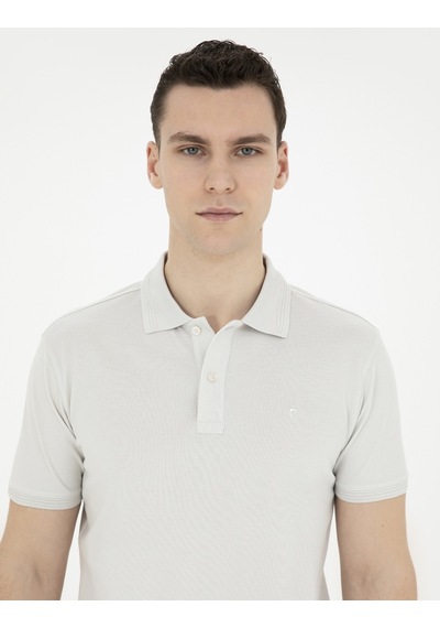 Pierre Cardin Erkek Açık Gri Tişört Basic 50280754-Vr001 Açık Gri