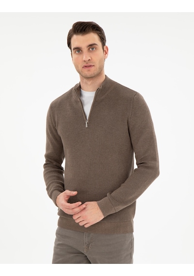 Pierre Cardin Erkek Vizon Melanj Kazak /triko 50297123-vr174 Vizon Melanj
