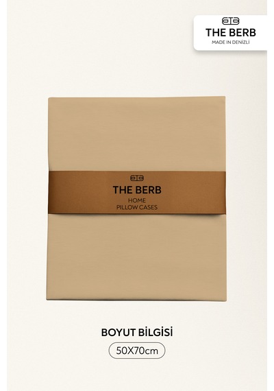 The Berb 2'li Penye Yastık Kılıfı Seti %100 Pamuk 50 X 70 Fermuarlı Bej