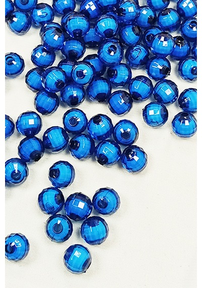 Dünya Boncuk İçten Boncuklu Bileklik Çanta Boncuğu 10 Mm 50 Gr Mavi - Bnc465