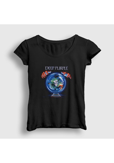 Presmono Kadın Slaves And Masters Deep Purple T-shirt Siyah