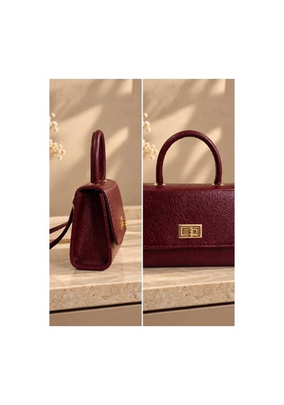 Names Bag Aura-gold Kilitli Tek Saplı Kadın Mini El Ve Omuz Çantası Bordo